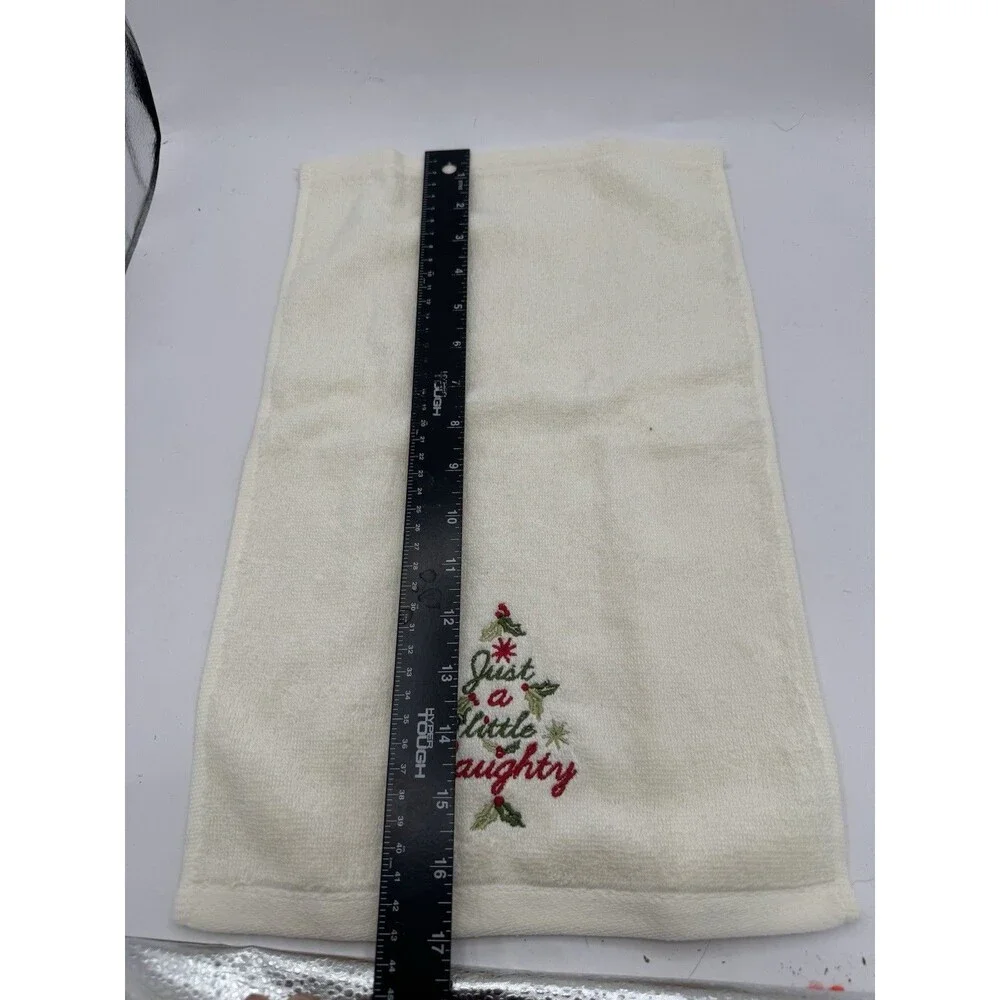 Just A Little Naughty Christmas Tree Seasonal Hand Towels Charmont Collection